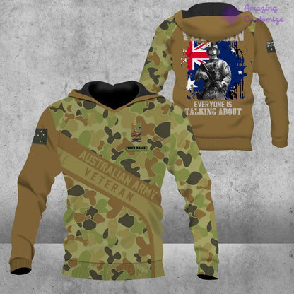 Personalisierter Kapuzenpullover mit Camouflage-Muster für australische Soldaten/Veteranen mit Namen und Rang – 1687305601