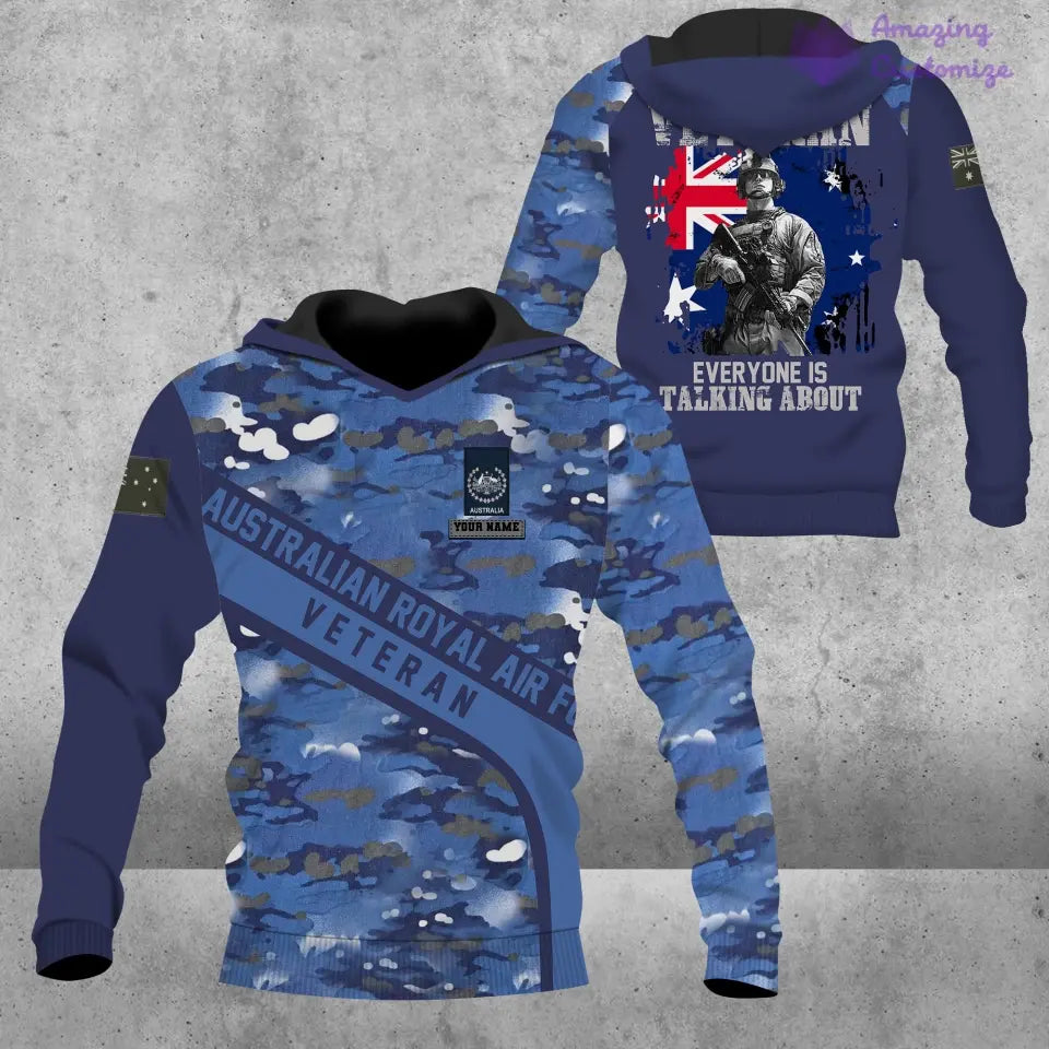 Personalisierter Kapuzenpullover mit Camouflage-Muster für australische Soldaten/Veteranen mit Namen und Rang – 1687305601