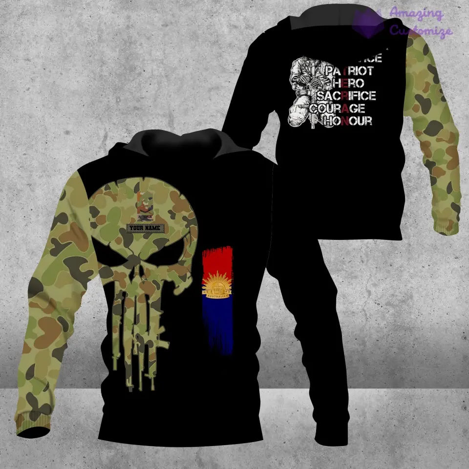 Personalized Australian Solider/ Veteran Camo With Name And Rank Hoodie - 16891200