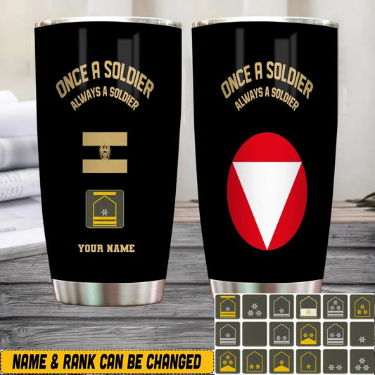 Personalized Austria Veteran/ Soldier With Rank And Name Camo Tumbler All Over Printed - 16903296