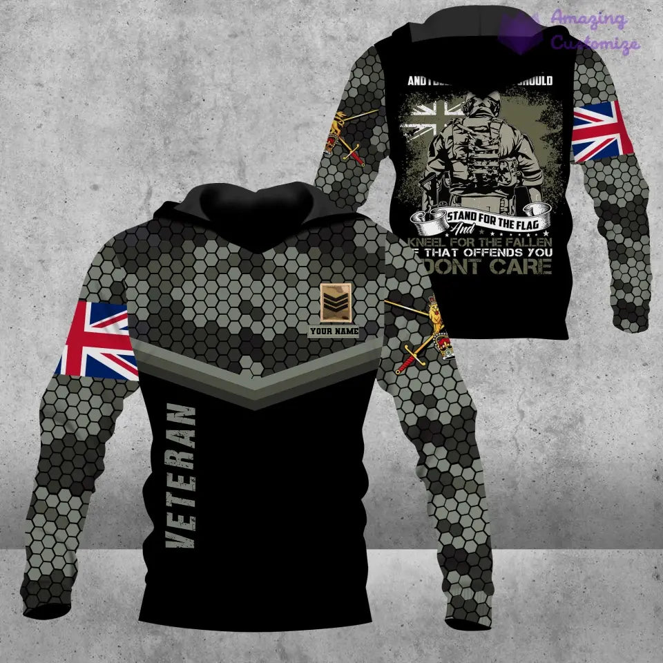 Personalisierter Kapuzenpullover mit Camouflage-Muster für britische Soldaten/Veteranen mit Namen und Rang, 3D-Druck – 1907230001