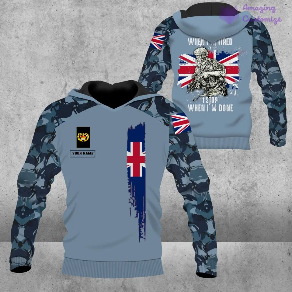 Personalisierter Kapuzenpullover mit Camouflage-Muster für britische Soldaten/Veteranen mit Namen und Rang, 3D-Druck – 2106230001