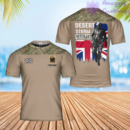 Personalisiertes T-Shirt für britische Soldaten/Veteranen im Camouflage-Stil mit Namen und Rang, 3D-Druck – 2901240001