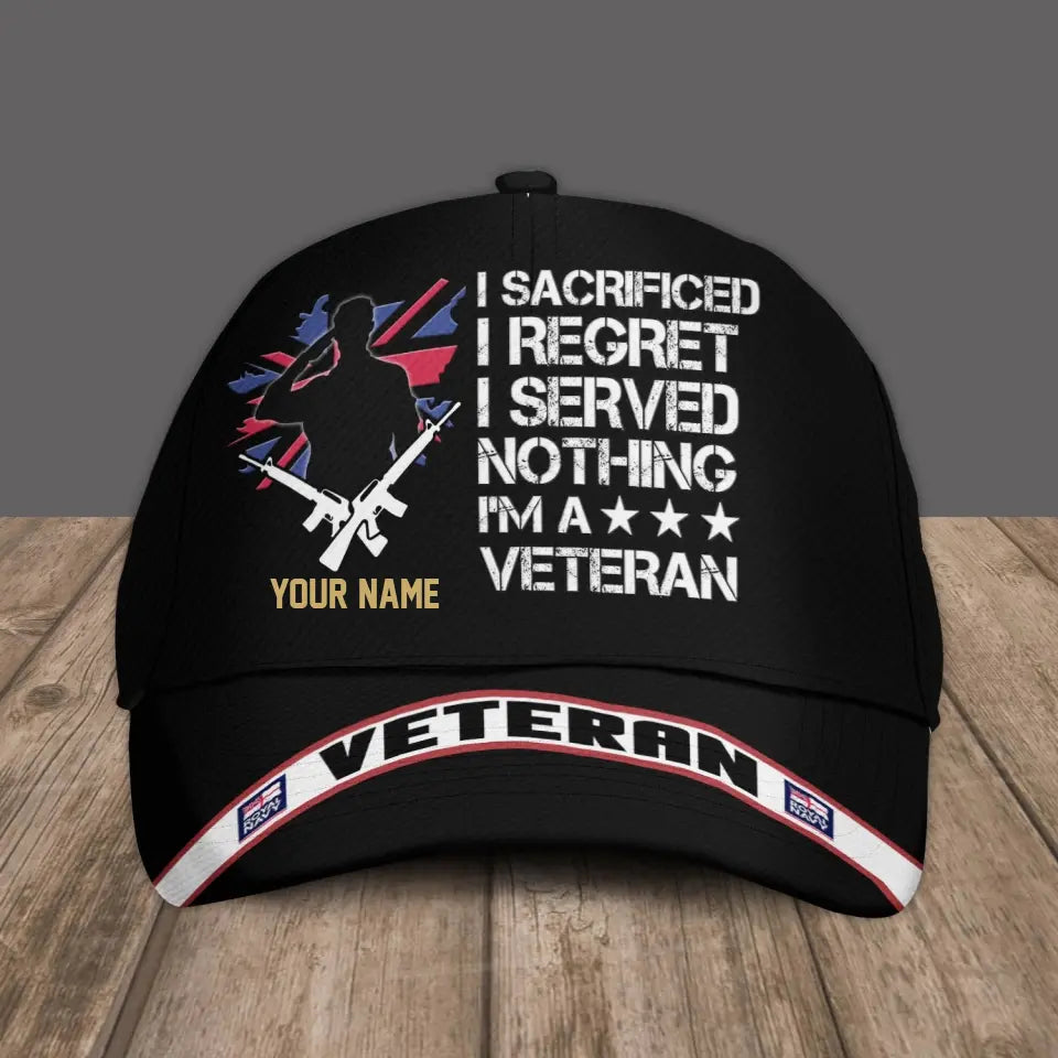 Personalized Name UK Soldier/Veterans Baseball Cap - 1690761601