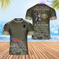 T-shirt personnalisé avec camouflage soldat/vétéran de la France avec nom et grade imprimé en 3D - 1901240002