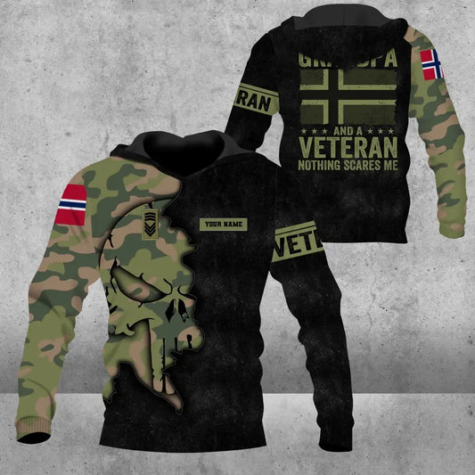 Personalized Norway Soldier/ Veteran Camo With Name And Rank Hoodie - 1608230001