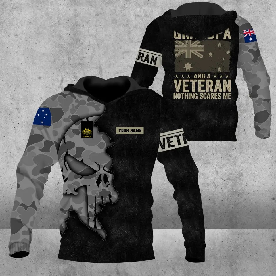 Personalisierter australischer Soldat/Veteranen-Hoodie im Camouflage-Stil mit Namen und Rang, 3D-Druck – 16921440