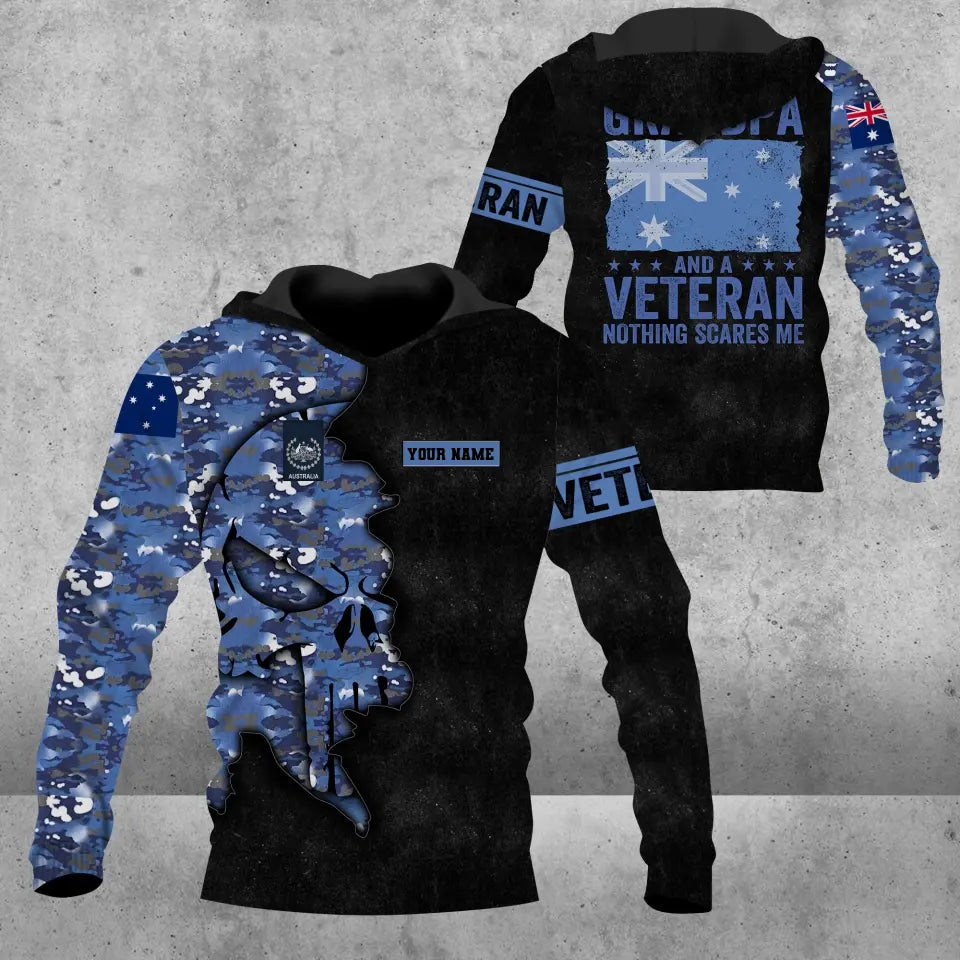 Personalisierter australischer Soldat/Veteranen-Hoodie im Camouflage-Stil mit Namen und Rang, 3D-Druck – 16921440