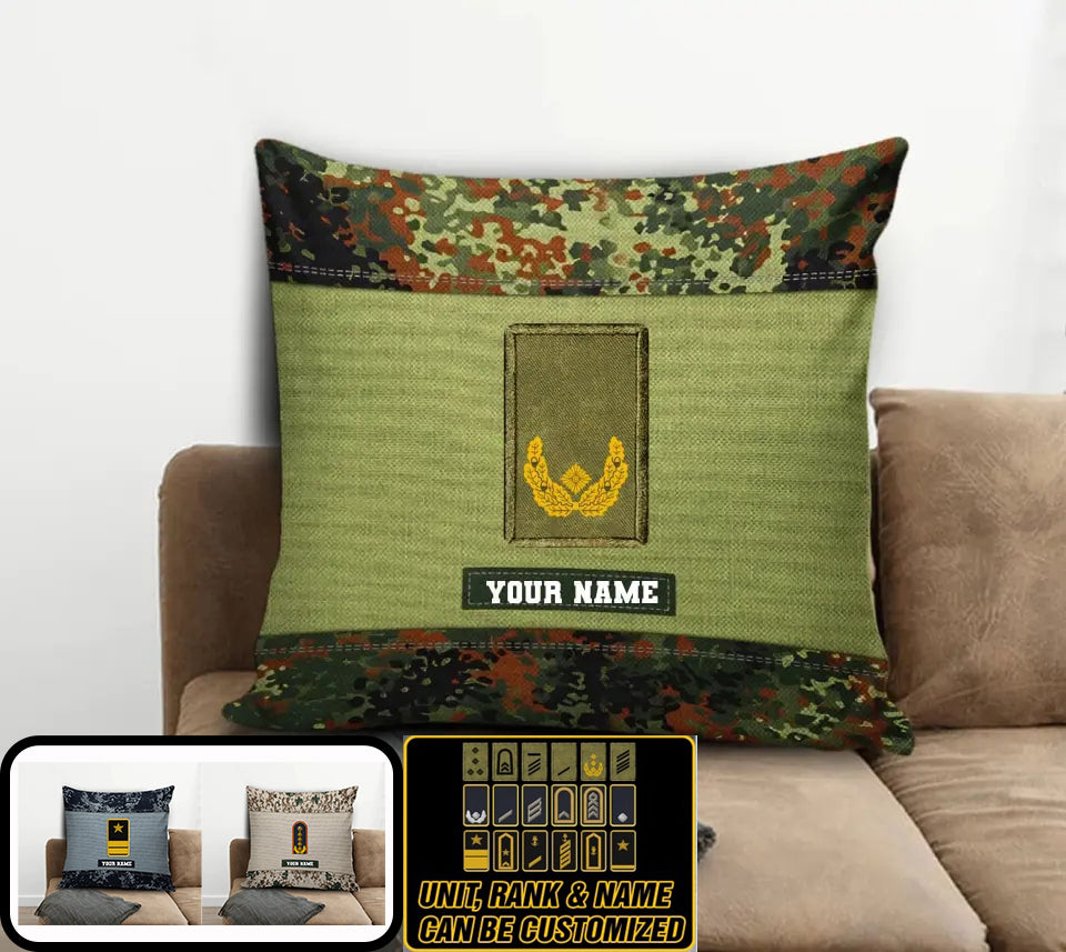 Personalized Germany Soldier/ Veteran Camo With Name And Rank Pillow 3D Printed - 1508230001