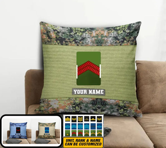 Personalized Netherlands Soldier/ Veteran Camo With Name And Rank Pillow 3D Printed - 1508230001