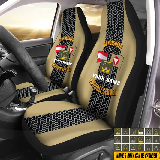 Personalized Austria Soldier/ Veteran Camo With Name And Rank Car Seat Covers 3D Printed - 2208230001