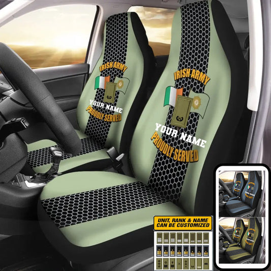 Personalized Ireland Soldier/ Veteran Camo With Name And Rank Car Seat Covers 3D Printed - 2208230001