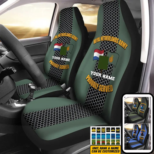 Personalized Netherlands Soldier/ Veteran Camo With Name And Rank Car Seat Covers 3D Printed - 2208230001