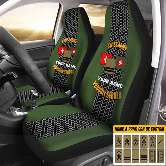 Personalized Swiss Soldier/ Veteran Camo With Name And Rank Car Seat Covers 3D Printed - 2208230001