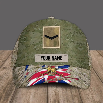 Casquette de baseball camouflage personnalisée avec rang et nom pour soldat/ancien combattant britannique - 1693440001