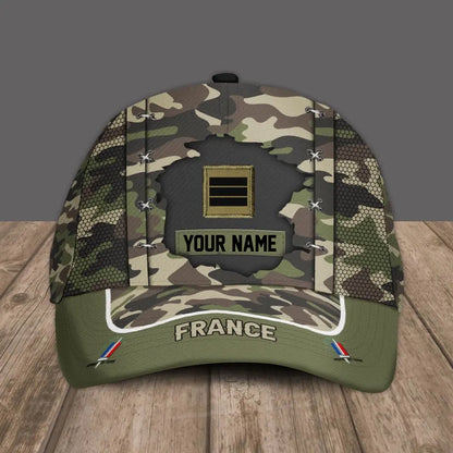 Personalized Rank And Name France Soldier/Veterans Camo Baseball Cap - 16934400