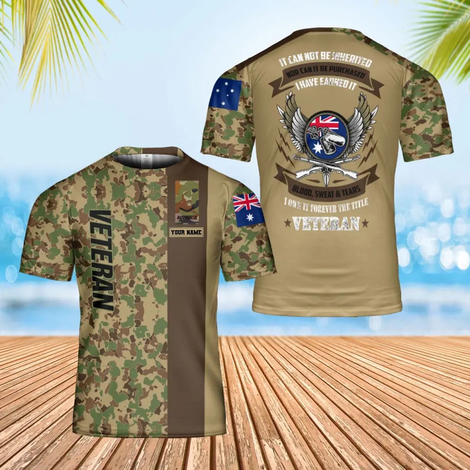 Personalized Australia Soldier/ Veteran Camo With Name And Rank T-Shirt 3D Printed - 0202240002