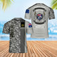 T-shirt personnalisé avec camouflage soldat/vétéran australien avec nom et grade imprimé en 3D - 0202240002