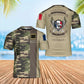 Personalisiertes T-Shirt mit französischem Soldaten-/Veteranen-Tarnmuster mit Namen und Rang, 3D-Druck – 0102240004