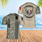 T-shirt personnalisé avec camouflage soldat/vétéran de la France avec nom et grade imprimé en 3D - 0102240004