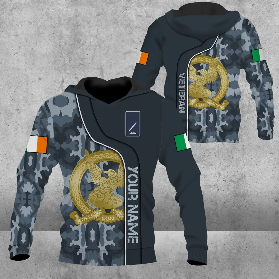 Personalized Ireland Soldier/ Veteran Camo With Name And Rank Hoodie 3D Printed - 16941312