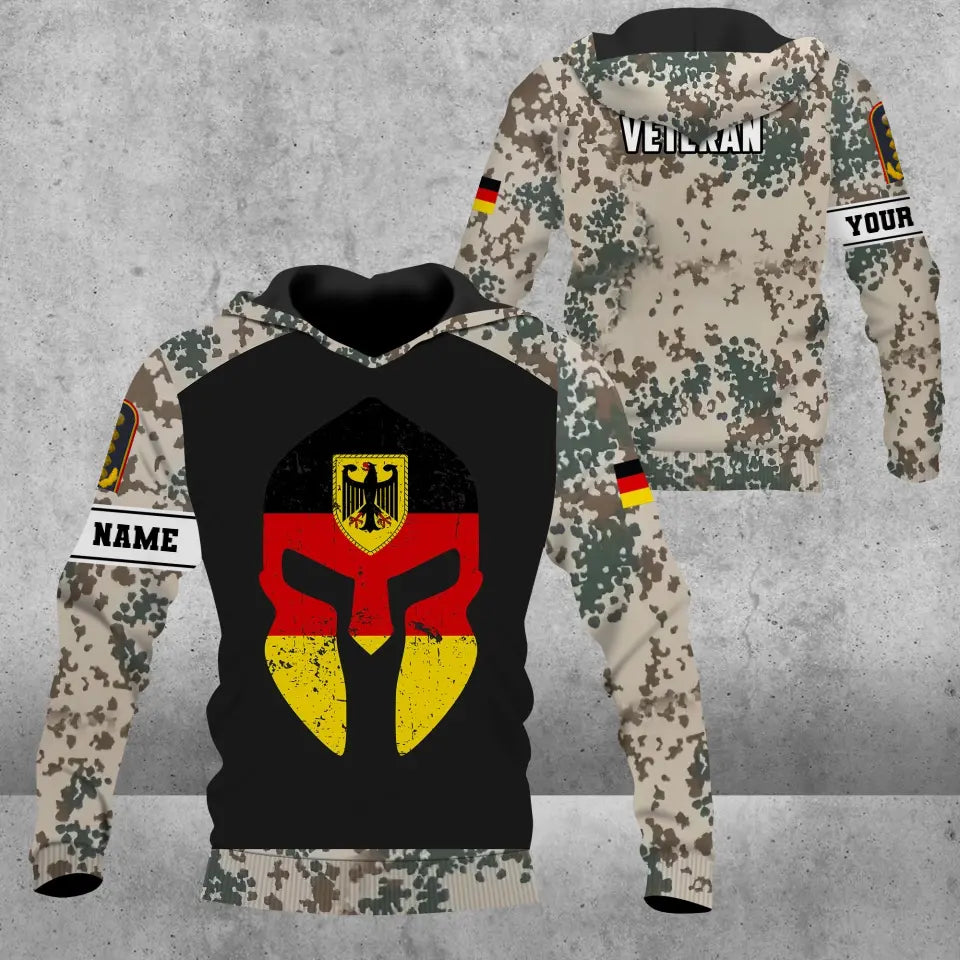 Personalized Germany Soldier/ Veteran Camo With Name And Rank Hoodie 3D Printed - 1109230002