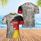 T-shirt personnalisé avec camouflage soldat/vétéran allemand avec nom et grade imprimé en 3D - 0402240004