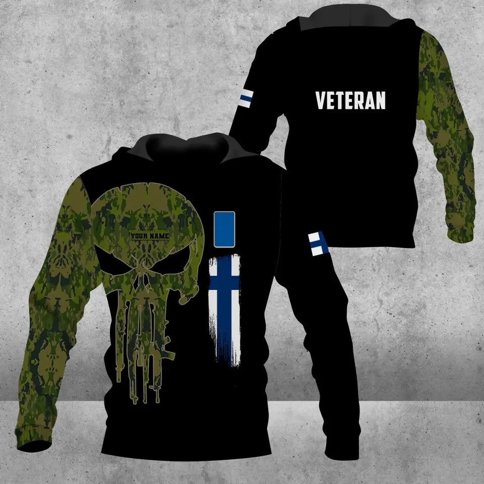 Personalized Finland Soldier/ Veteran Camo With Name And Rank Hoodie 3D Printed - 16943904