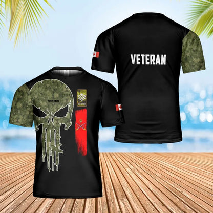 Personalisiertes T-Shirt mit kanadischem Soldaten-/Veteranen-Tarnmuster mit Namen und Rang, 3D-Druck – 0102240004