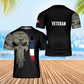 T-shirt personnalisé avec camouflage soldat/vétéran de la France avec nom et grade imprimé en 3D - 0402240001