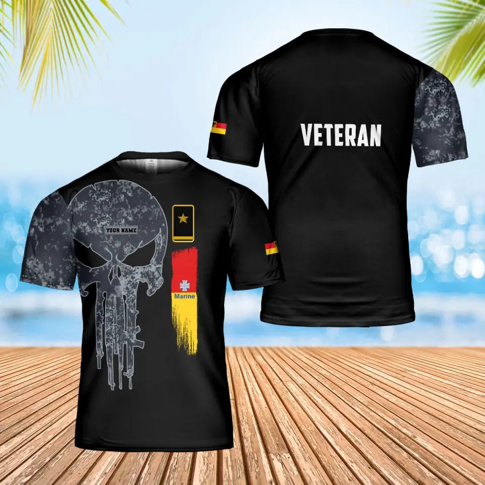 Personalized Germany Soldier/ Veteran Camo With Name And Rank T-Shirt 3D Printed - 0402240003
