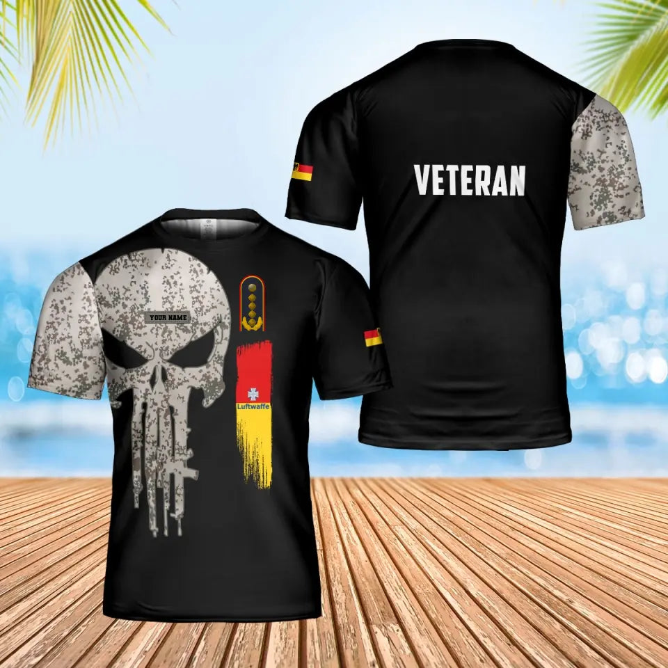 Personalized Germany Soldier/ Veteran Camo With Name And Rank T-Shirt 3D Printed - 0402240003