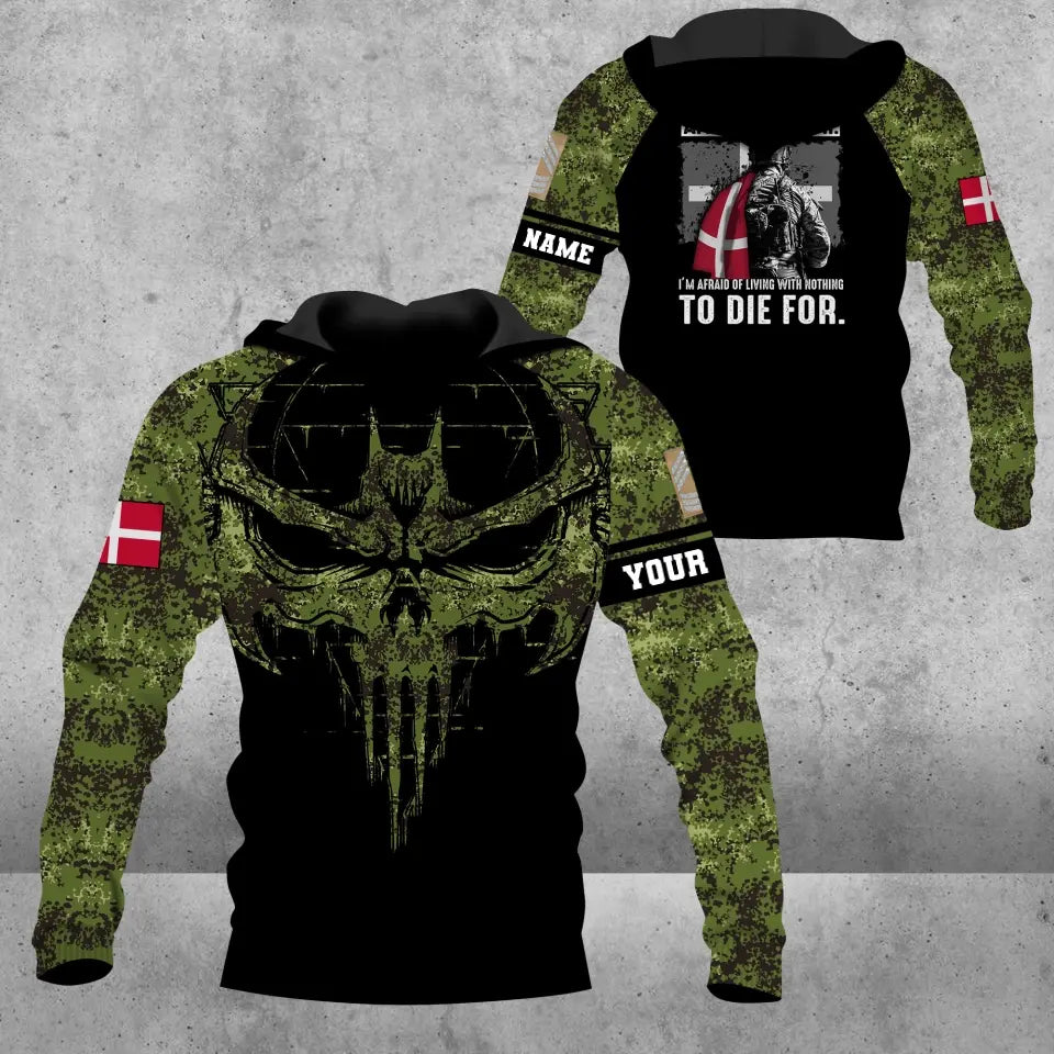 Personalized Denmark Soldier/ Veteran Camo With Name And Rank Hoodie - 16948224