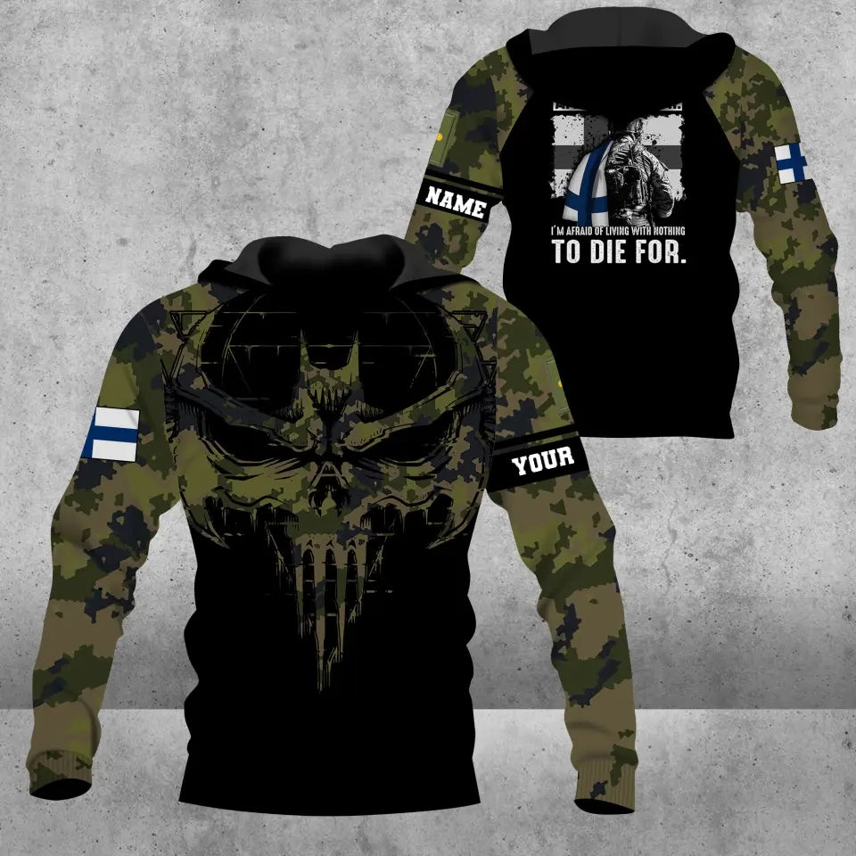 Personalized Finland Soldier/ Veteran Camo With Name And Rank Hoodie 3D Printed - 16948224