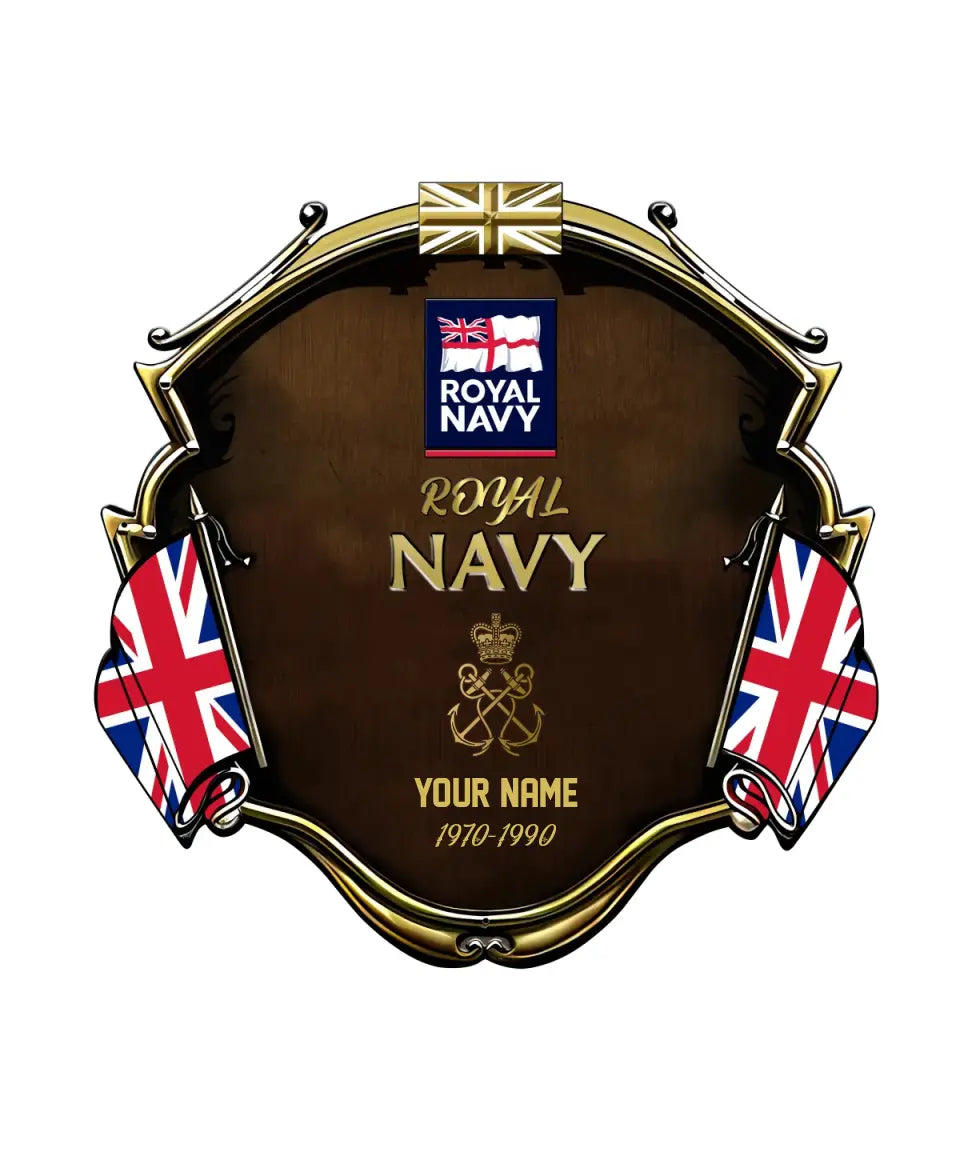 Personalized Rank Name And Year UK Soldier/Veterans Camo Cut Metal Sign - Gold Rank - 16954272