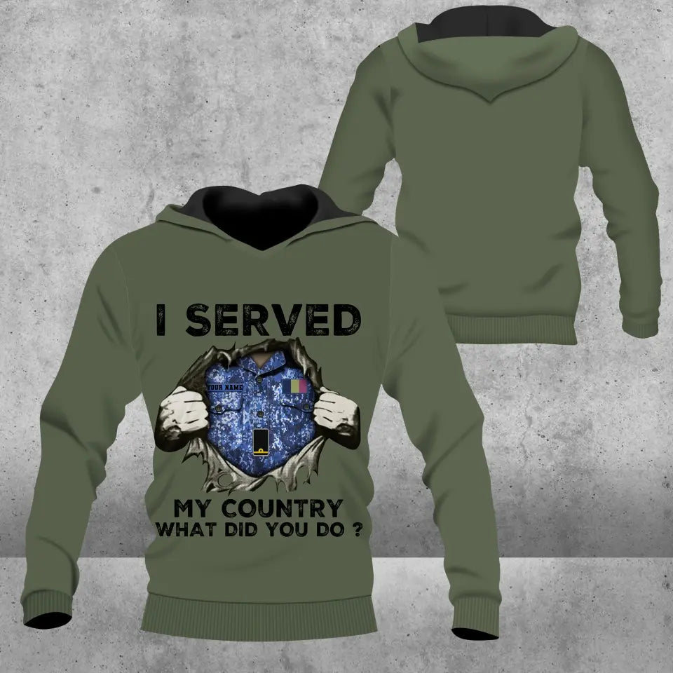 Personalized Belgium Soldier/ Veteran Camo With Name And Rank Hoodie 3D Printed - 2509230001