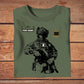 T-shirt personnalisé avec camouflage soldat/vétéran de la France avec nom et grade imprimé en 3D - 2709230001