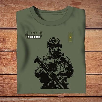 Personalisiertes T-Shirt „Finnland-Soldat/Veteran“ mit Namen und Rang, 3D-Druck – 0210230001