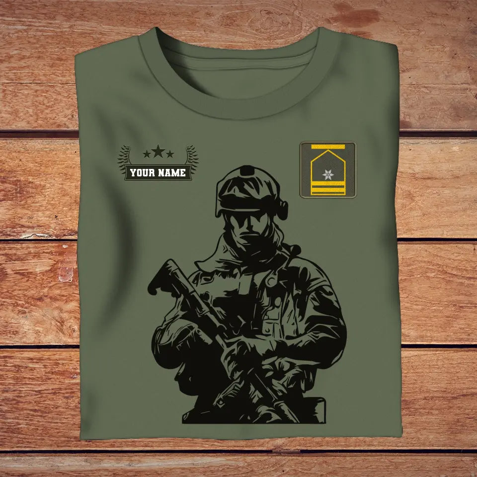 Personalized Austrian Soldier/ Veteran With Name And Rank T-shirt 3D Printed - 0210230001