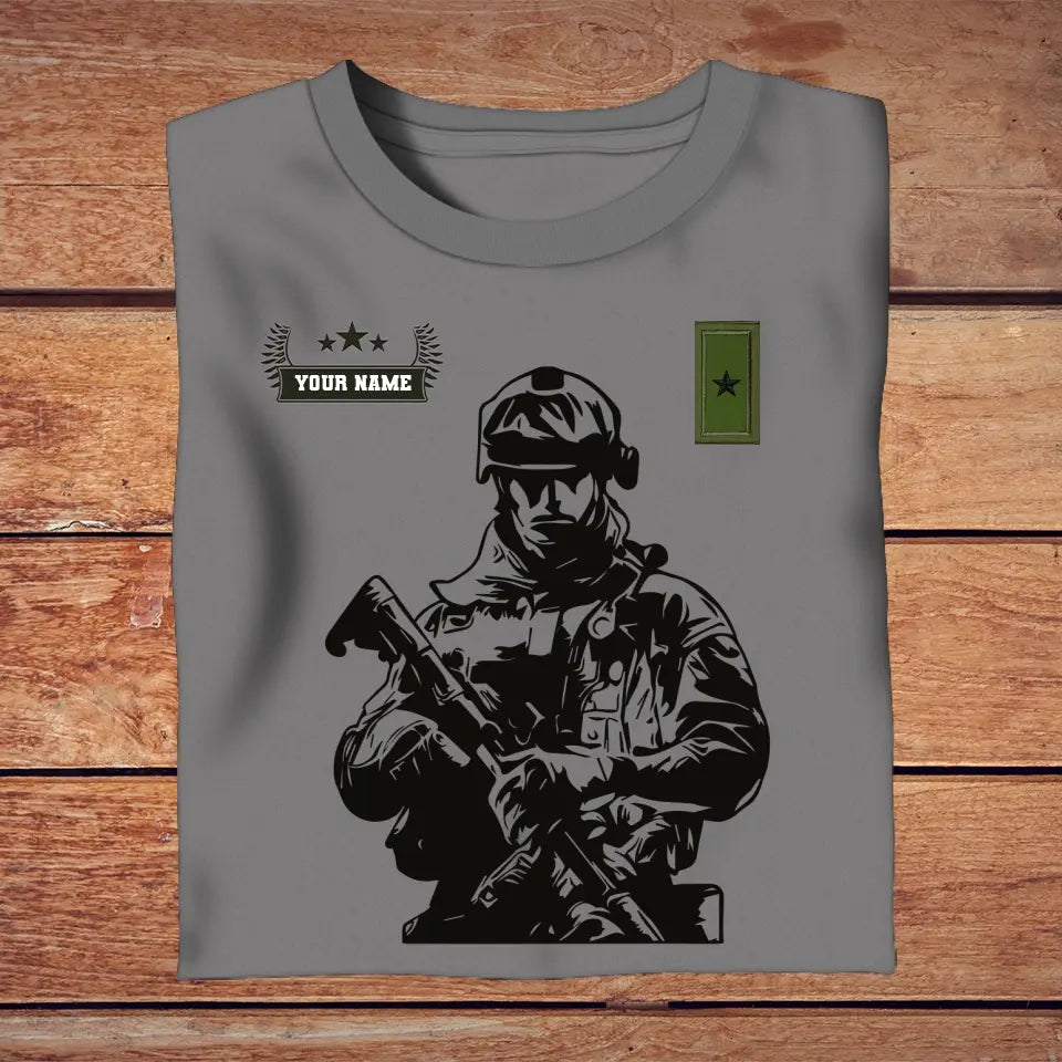 Personalized Sweden Soldier/ Veteran With Name And Rank T-shirt 3D Printed - 0210230001