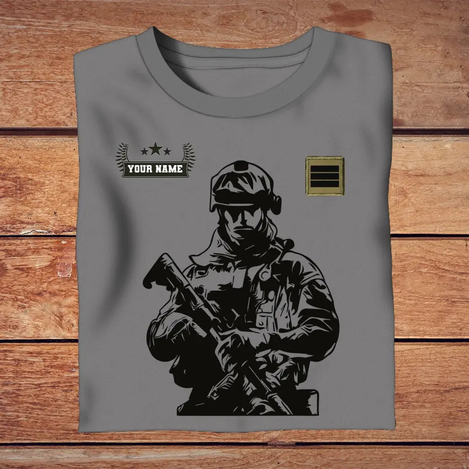 Personalized France Soldier/ Veteran With Name And Rank T-shirt 3D Printed - 0210230001