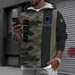 Personalisierter Kapuzenpullover mit Camouflage-Muster für französische Soldaten/Veteranen mit Namen und Rang, 3D-Druck – 0310230003