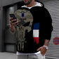 Personalisierter Kapuzenpullover mit Camouflage-Muster für französische Soldaten/Veteranen mit Namen und Rang, 3D-Druck – 0310230008