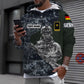 Personalisierter Kapuzenpullover mit Camouflage-Muster für deutsche Soldaten/Veteranen mit Namen und Rang, 3D-Druck – 0610230011