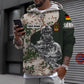 Sweat à capuche personnalisé avec camouflage soldat/vétéran allemand avec nom et grade imprimé en 3D - 0610230011