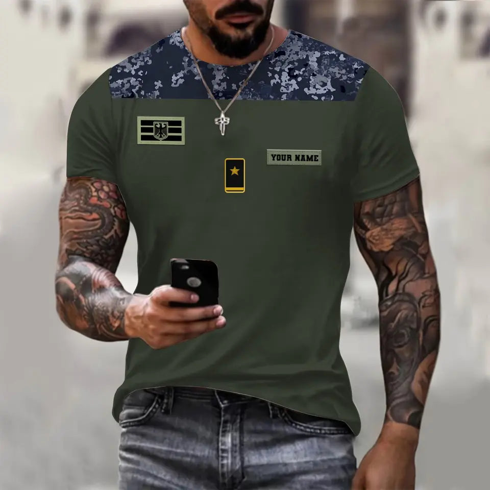 Personalized Germany Soldier/ Veteran Camo With Name And Rank T-shirt 3D Printed - 0610230003