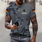 Personalisiertes T-Shirt mit Camouflage-Muster für deutsche Soldaten/Veteranen mit Namen und Rang, 3D-Druck – 0610230004