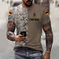 T-shirt personnalisé avec camouflage soldat/vétéran allemand avec nom et grade imprimé en 3D - 0610230007