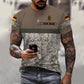 T-shirt personnalisé avec camouflage soldat/vétéran allemand avec nom et grade imprimé en 3D - 0610230008