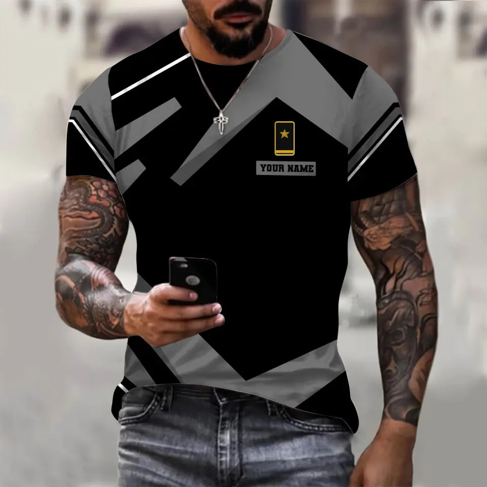 T-shirt personnalisé avec camouflage soldat/vétéran allemand avec nom et grade imprimé en 3D - 0610230013